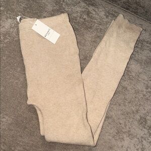 Beige Knit Leggings